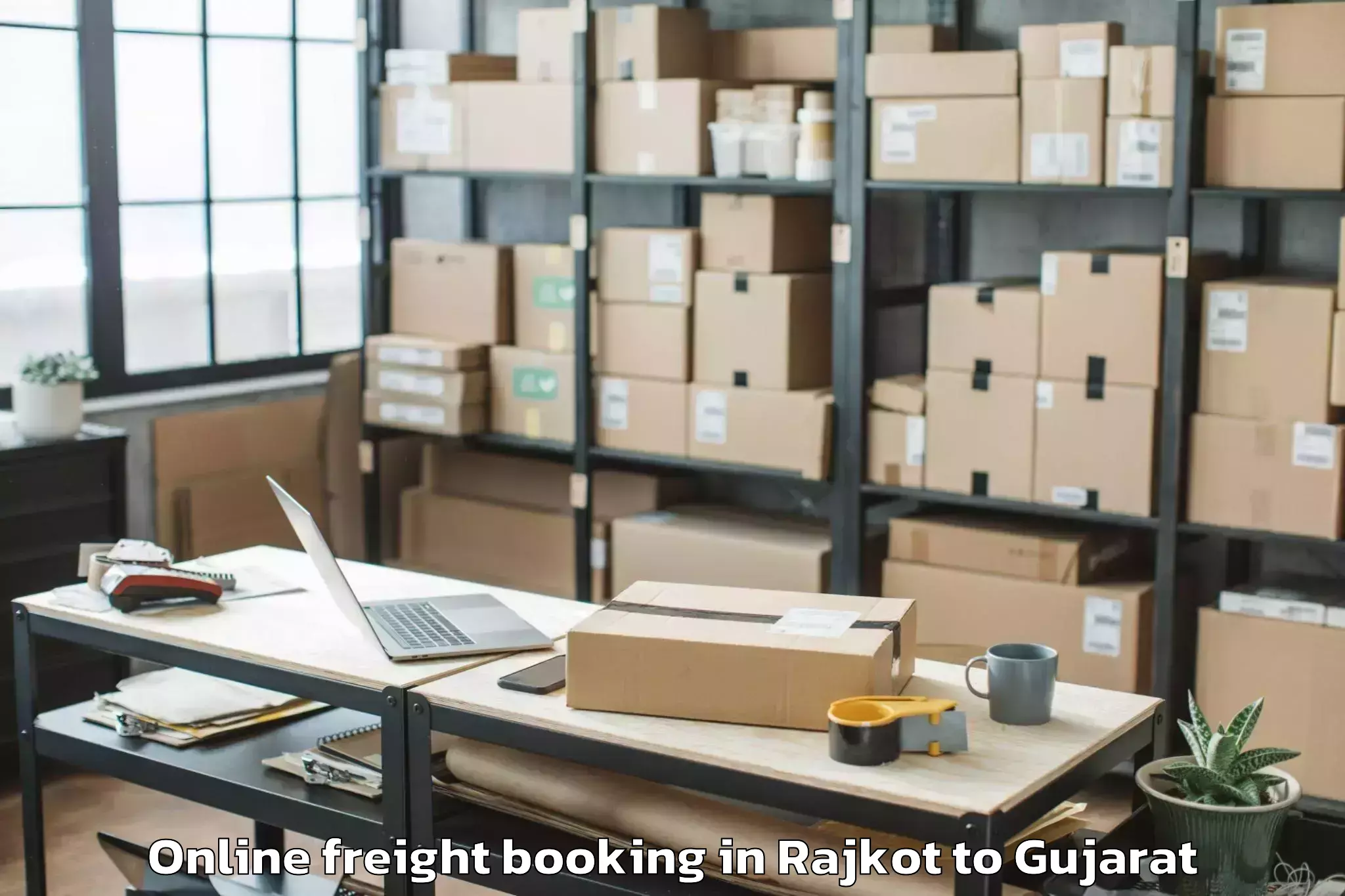 Professional Rajkot to Vansda Online Freight Booking